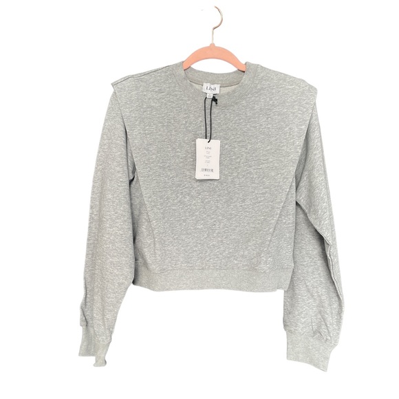 LINI Womens Gabby Fitness Activewear Sweatshirt Grey NWT - Picture 3 of 3